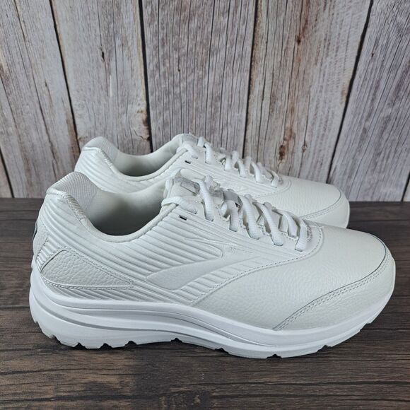 Brooks Addiction Walker 2 White Leather Walking Sneaker Women's Sz 9 EW 2E (NIB) - Picture 3 of 10